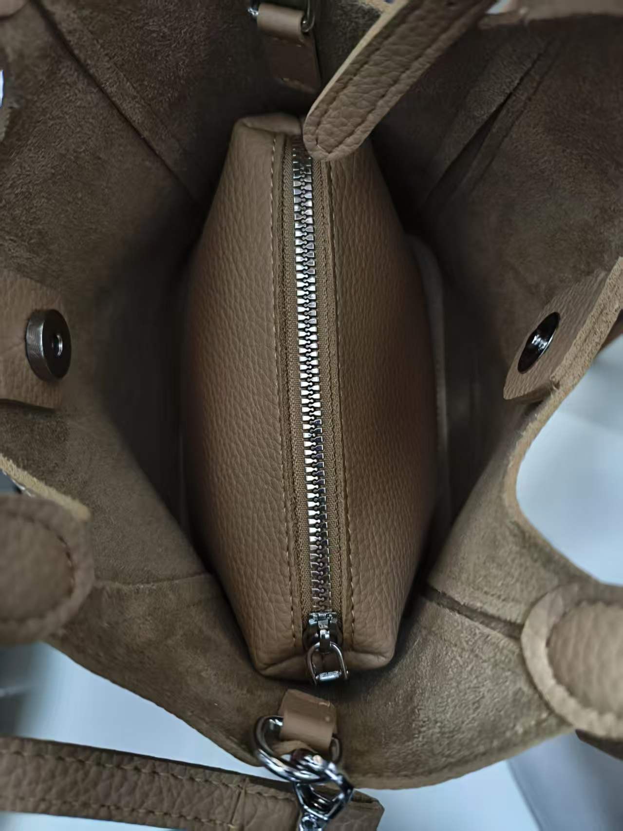 Genuine Leather Bucket Bag Women Pebble Grain Handbag Multi‑way Shoulder Crossbody Bag