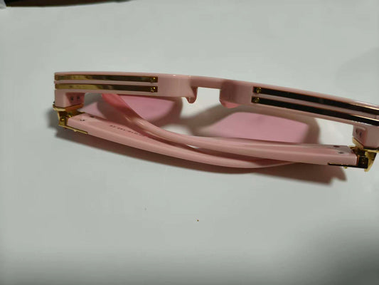 Y2K Pink Square Sunglasses Women Retro Thick Frame Color Lens Fashion Party Shades
